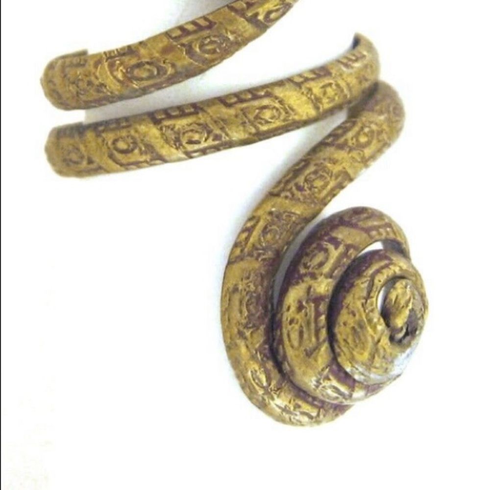 Vintage Egyptian Revival Brass Snake Ring Size 6 - Picture 4 of 4